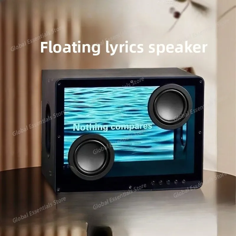 

Creative Transparent Bluetooth Speakers with Clock Floating Lyrics Display 360 Surround Sound Subwoofer Support AUX USB TF Card