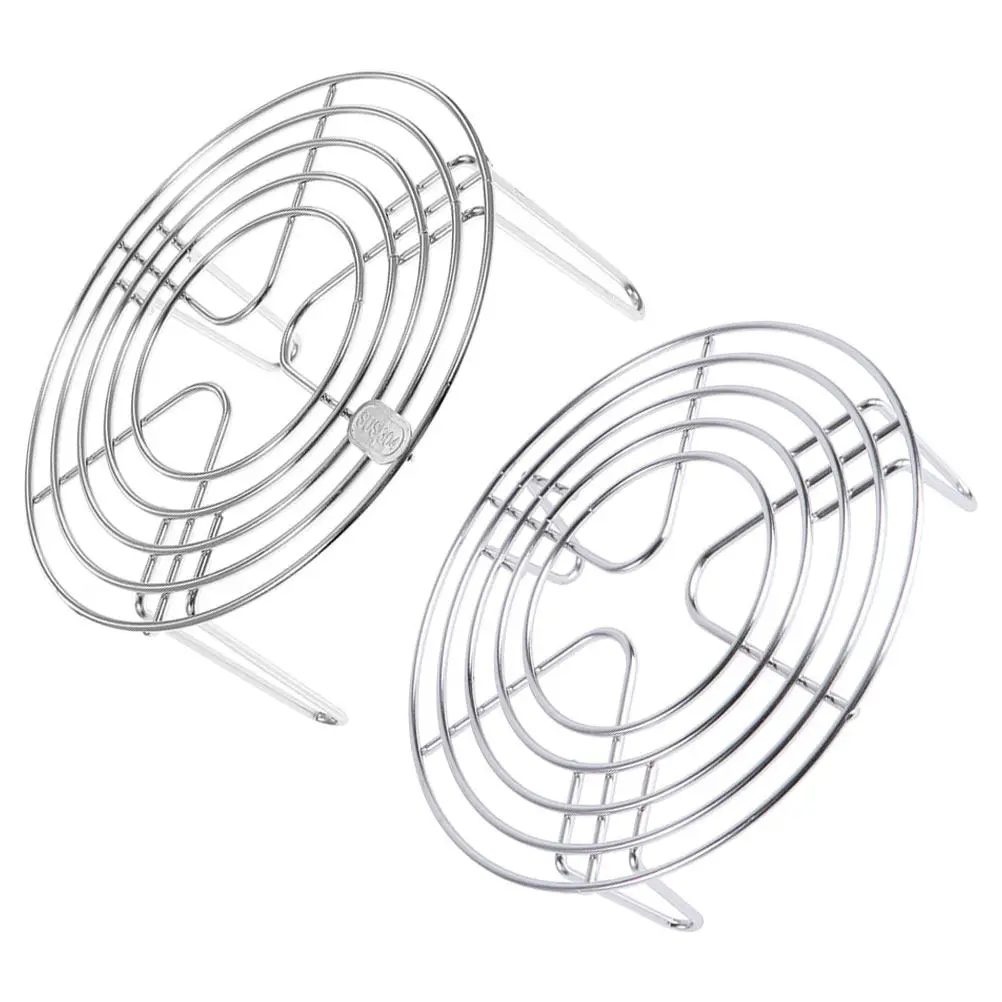

2Pcs Stainless Steel Steaming Rack Heavy Duty Kitchen Steamer Rack for Fish Vegetables Buns Eggs Corn Seafood Pot Steamer Holder