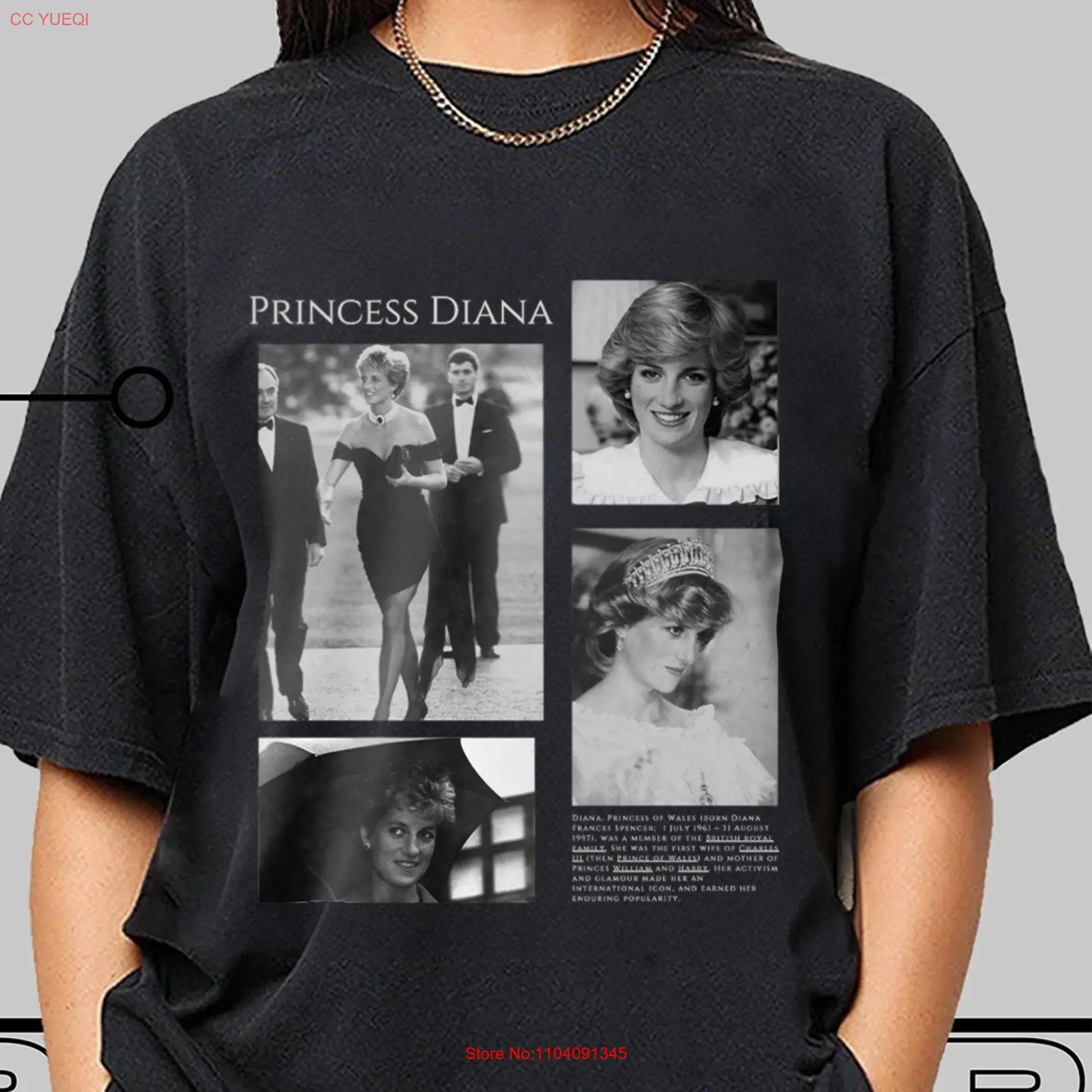 Limited Princess Diana T-Shirt für Männer und Frauen mit langen oder kurzen Ärmeln