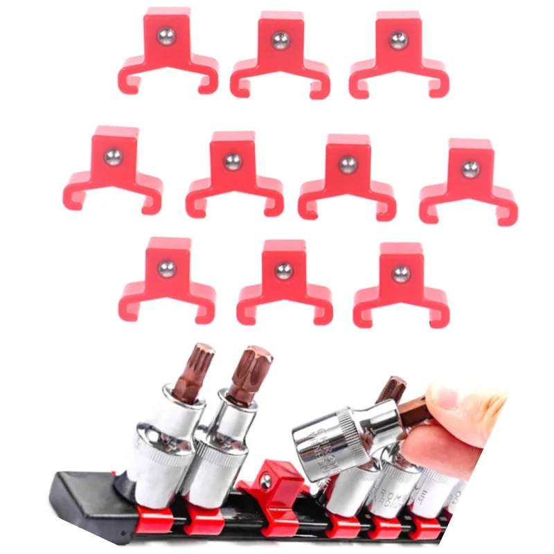 

1/2 дюйма, 3/8 дюйма, 1/4 дюйма, подпружиненный шарикоподшипник, зажим для головки, 10 упаковок, держатель из АБС-пластика, сменные зажимы для рельса