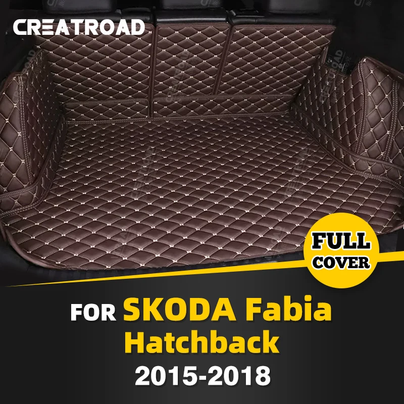 

Auto Full Coverage Trunk Mat For SKODA Fabia Hatchback 2015-2018 17 16 Car Boot Cover Pad Interior Protector Accessories