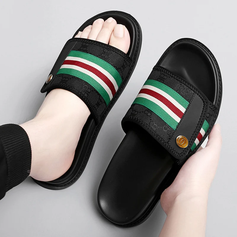 

New Summer Slippers Fashion trends Men's Sandals Genuine Luxury Leather Men's Casual Shoes Outdoor Sandals for Men Beach Shoes