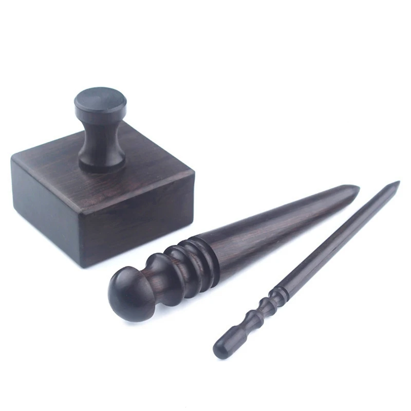 Pelle fatta a mano in pelle fai da te lucidatura bordo legno di sandalo bastone abrasivo rotondo lucidatrice macchina utensile strumenti Edge Craft Stick