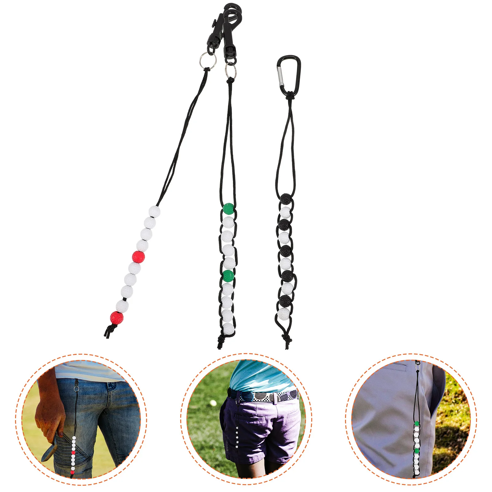 3Pcs 골프 스트로크 카운터 절묘한 솜씨 나일론 소재 시간 절약 채점 도구 골프 용품 골프 스트로크 카운터