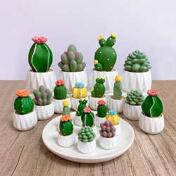 1/4Pcs/set Dollhouse Miniature Succulent Potted Plant Cactus Bonsai Model Home Decor Toy Micro Landscape Car Desktop Ornaments