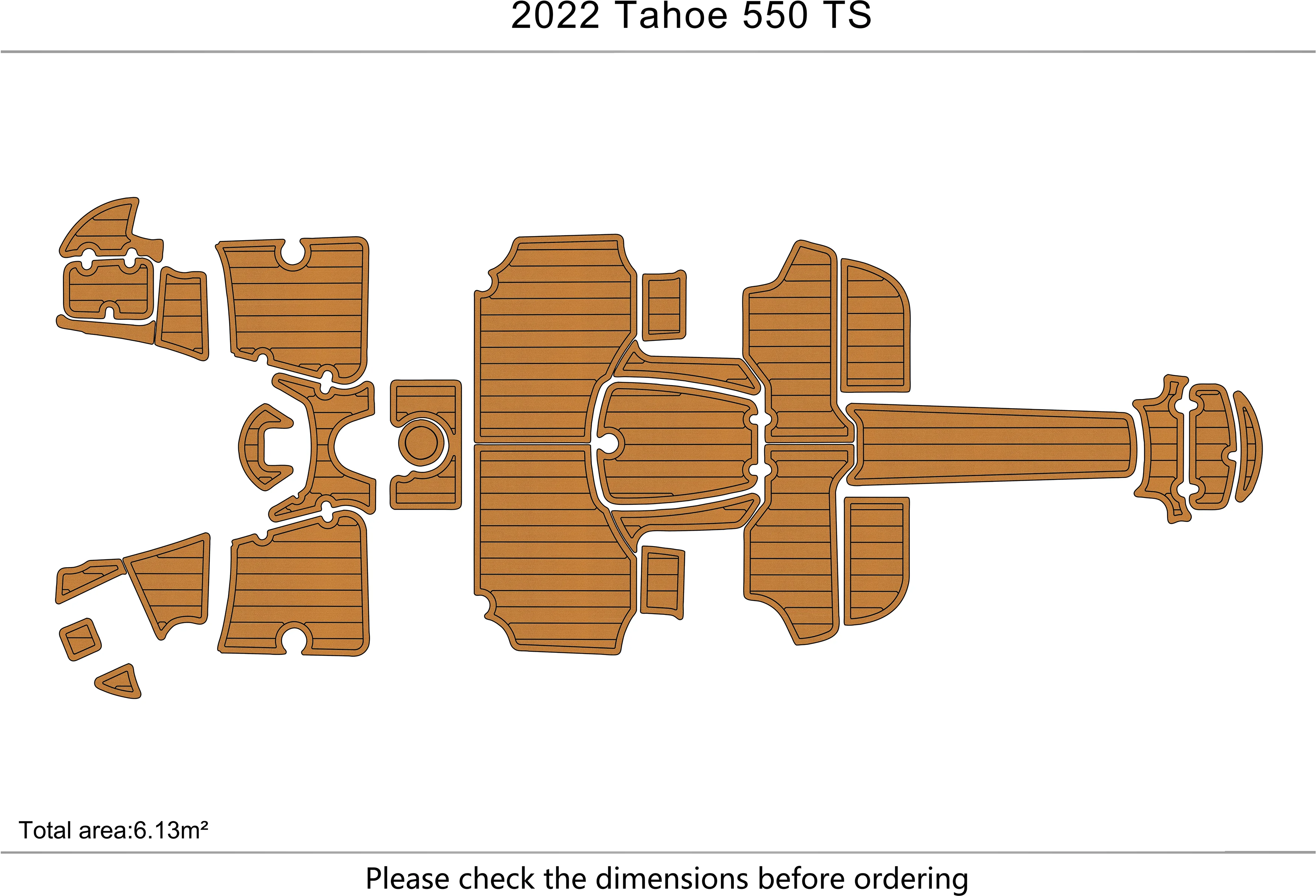 Eva foam Fuax teak seadek marine floor For 2022 Tahoe 550 TS  Cockpit Swim platform 1/4