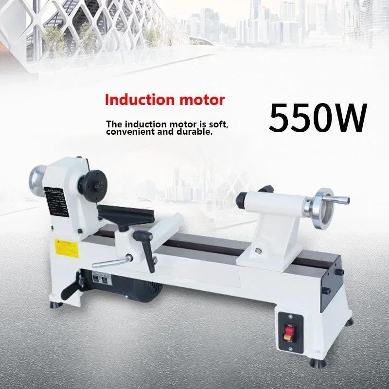 550W Woodworking Lathe Micro Small Machine Tool  Wood Spinning Machine  Lathe Bead Lathe Simple Bead Machine