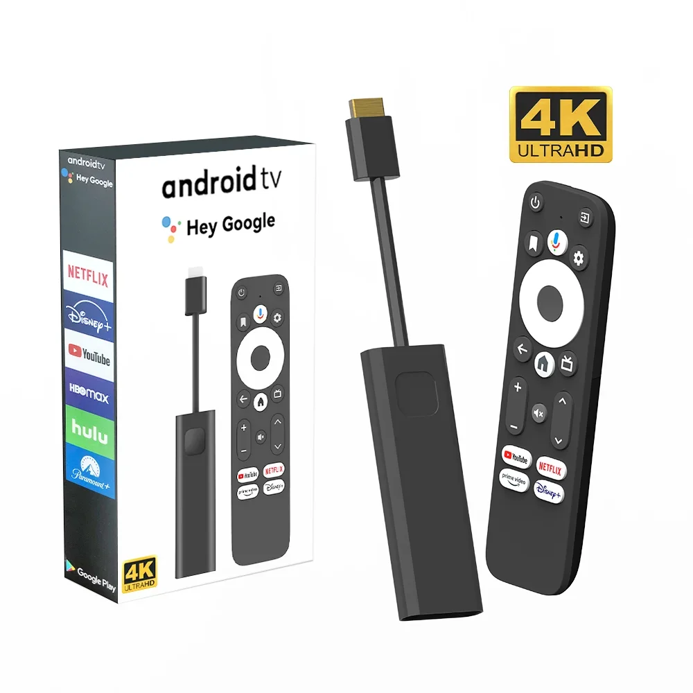 

2024 Google Certified 4k Quad Core smart android tv box Amlogic S905Y4 voice control 2GB 16GB Dongle Android 11.0 smart tv stick