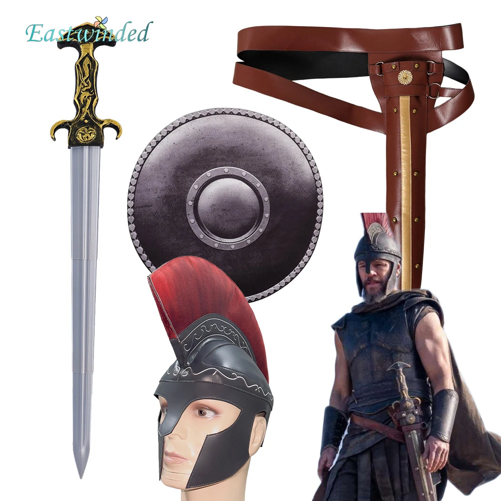 Accesorios de Disfraz de Odiseo: Espada, Cuchillo, Escudo, Casco, para Cosplay de la Película O'Dessa, Disfraz para Halloween, Carnaval y Fiestas