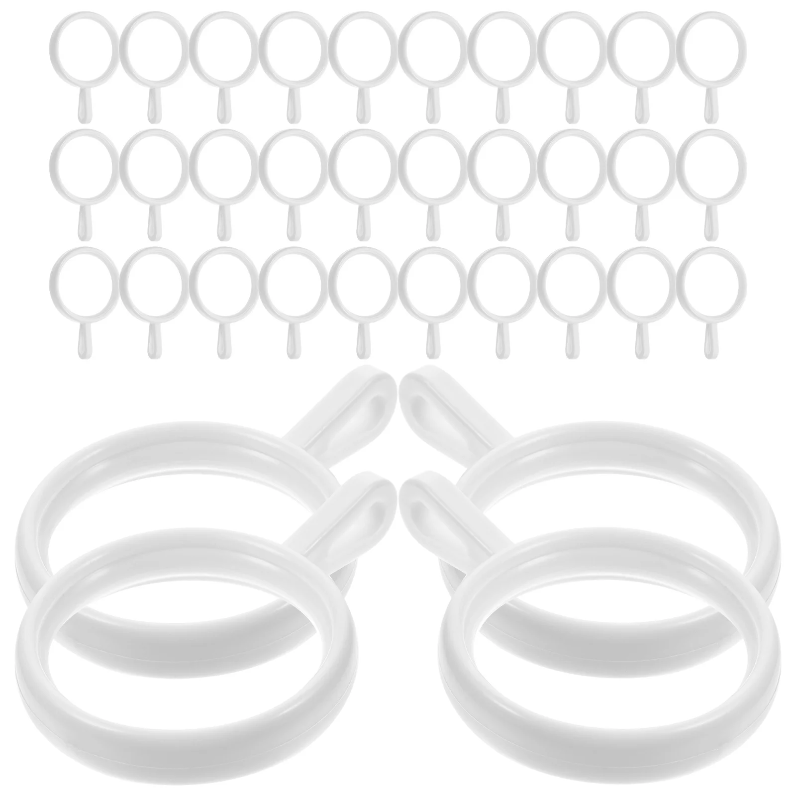 

190Pcs Curtain Eyelet Rings Heavy Duty Silent Slide Easy Install for Shower Curtain Rod Drapes Window Bath Use Sturdy Plastic