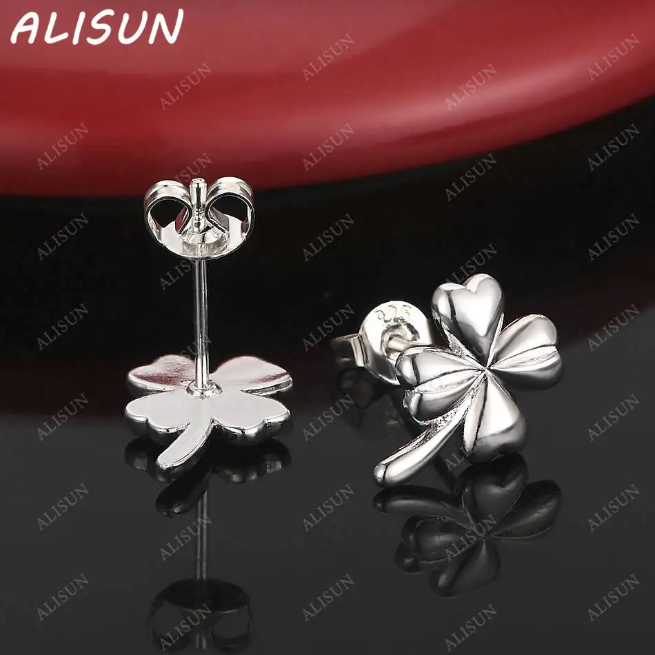 

ALISUN 925 Sterling Silver Four-leaf Clover Earrings Stud Earrings For Women Anniversary Popular Wild Fashion Romantic Jewelry
