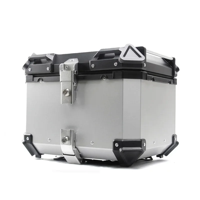 Factory Hot Selling Aluminum Motorcycle Rear Trunk 36L 45L 55L 65L 80L 100L Moto Suitcases Motorbike Lage Tail Box Storage Top B