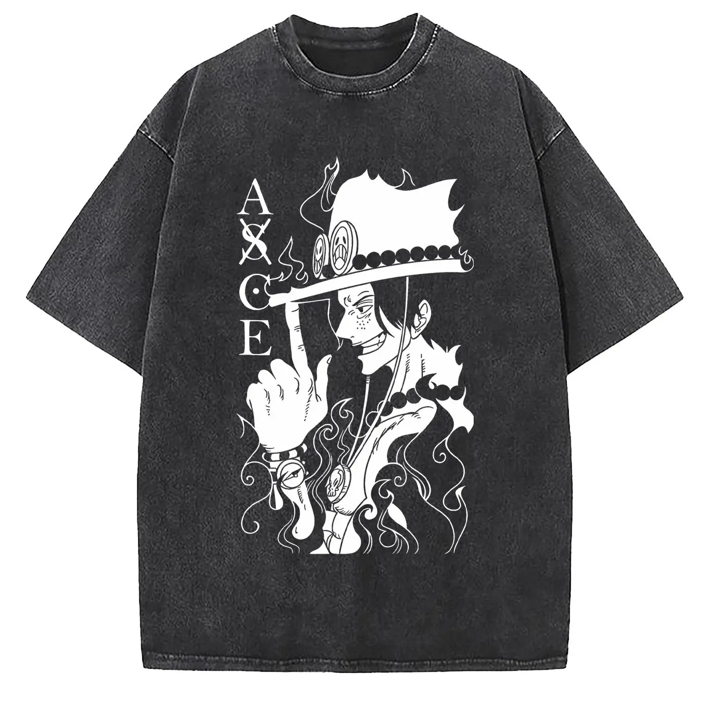 

Japanese anime "One Piece" character Soraon's relaxed, retro washed 2026 short-sleeved T-shirt for men