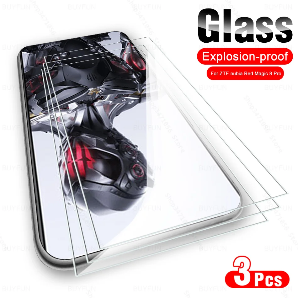 3pcs screen protector tempered Glass For ZTE nubia Red Magic 8 Pro Plus protective glass Red Magic 8S Pro+ RedMagic 8Pro 8SPro