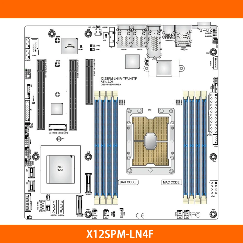 

X12SPM-LN4F For Supermicro M-ATX DDR4-3200MHz C621A LGA-4189 10XSATA 3 Server Motherboard High Quality Fast Ship