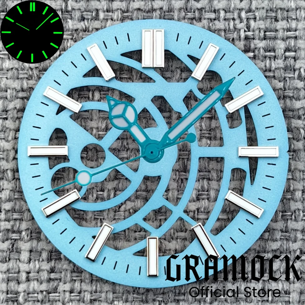 Gramock NH70 NH72 31mm/29mm Hollowing Out Dial With Skeleton Hollow Hands Luminous Fit NH70 NH72 Movement Watch Replacement Part view 5