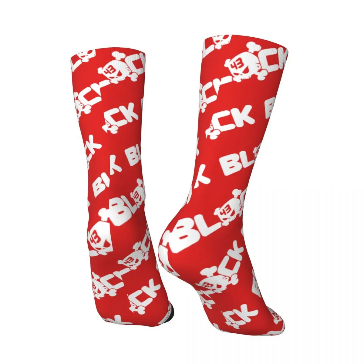 Crazy compression Logo Sock for Men Harajuku Ken Block 43 Seamless Pattern Crew Sock Novelty