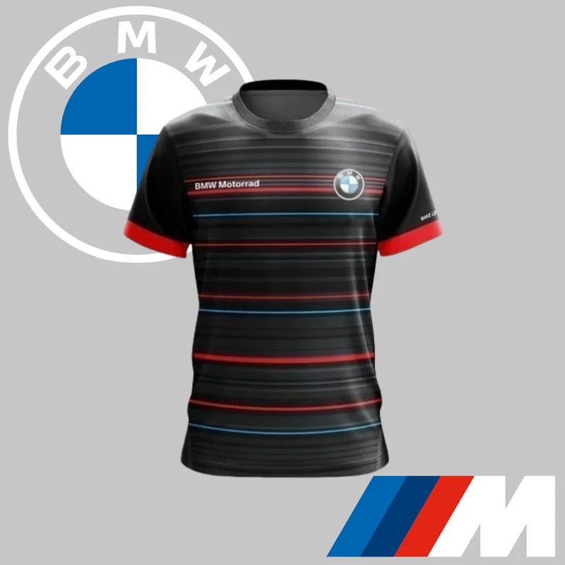 

2025 Men's Summer BMW Quick-drying T-shirt Korean Fashion Trend Sports Short-sleeved High-quality Luxury Car Brand T-shirt