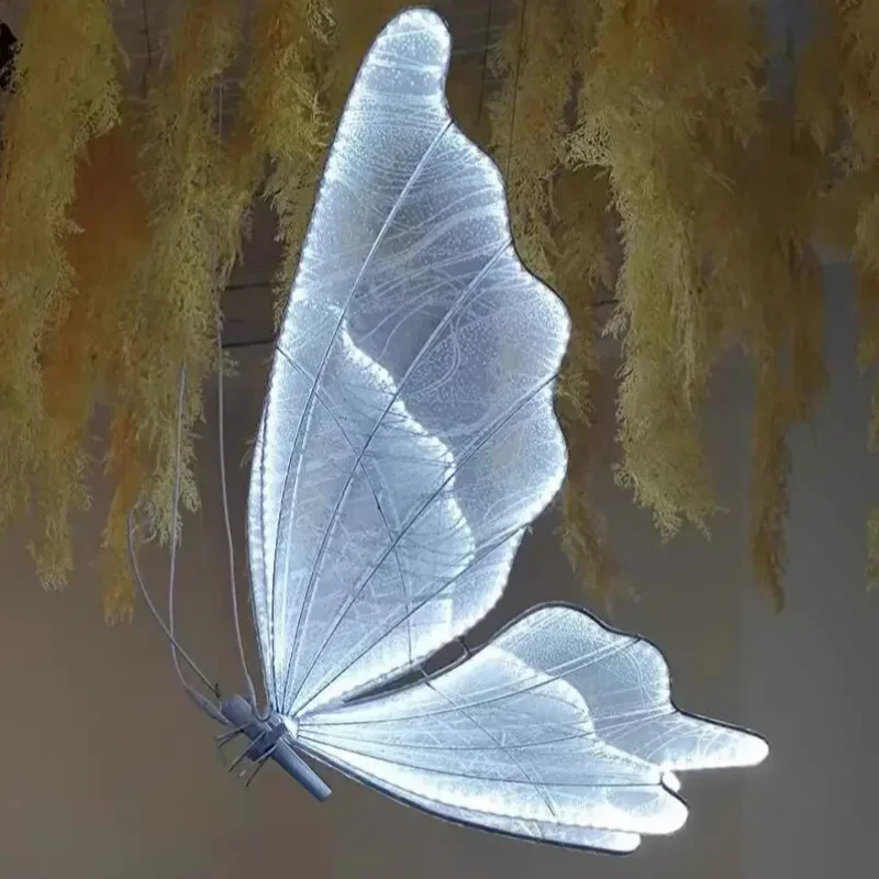 Wedding Ceiling Light Butterflies LED Lace Lamp Romantic Creative Hanging Butterfly Road Load Walkway on Party Stage Lights