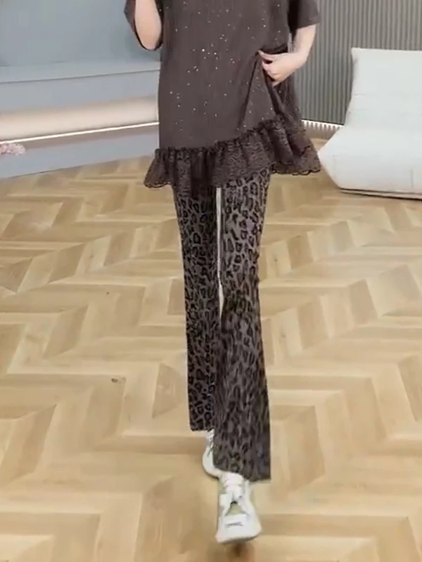 Pantaloni da yoga Bot a vita alta da donna taglie forti Slim Fit Pendolari Sle Primavera Autunno Inverno Nuova stampa leopardata Faionable