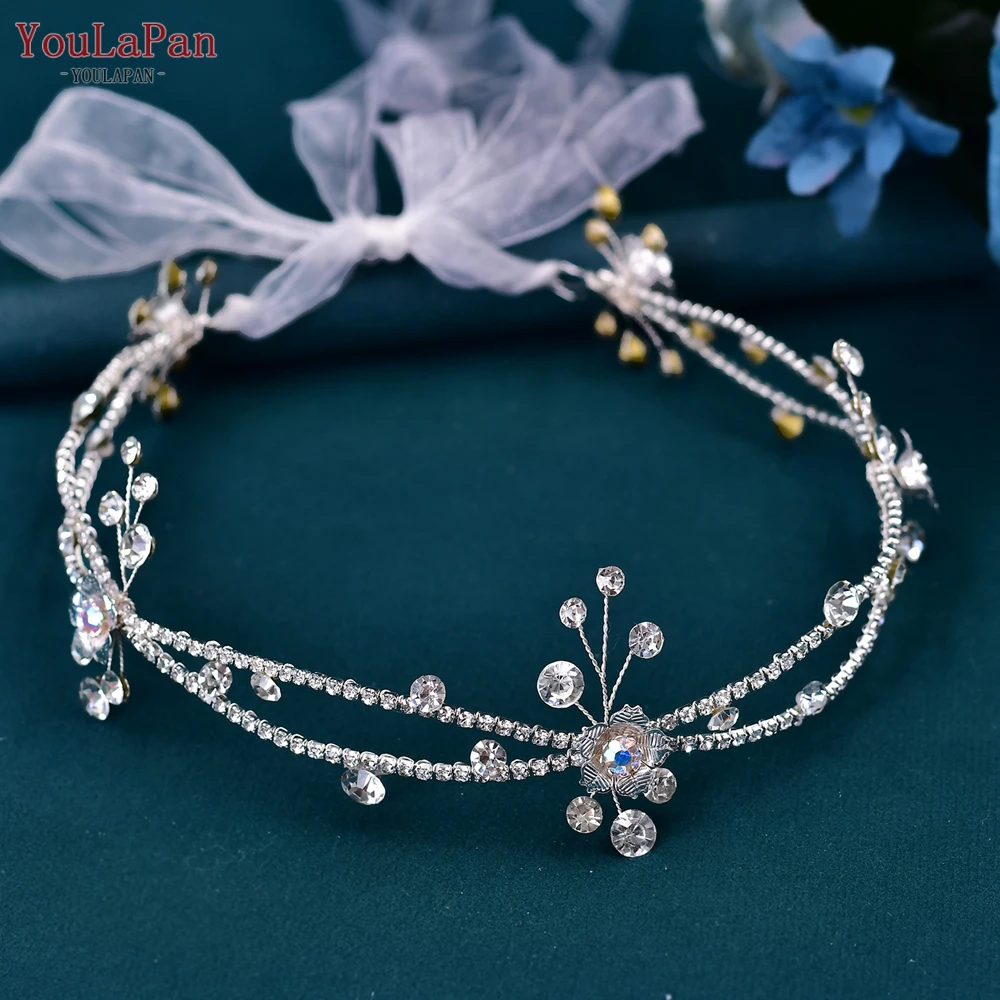 Topqueen Bruid Handgemaakte Hoofdband Bruiloft Haar Ornament Legering Bruids Haarband Vrouwen Hoofddeksels Accessoires Feest Cadeau Hp548