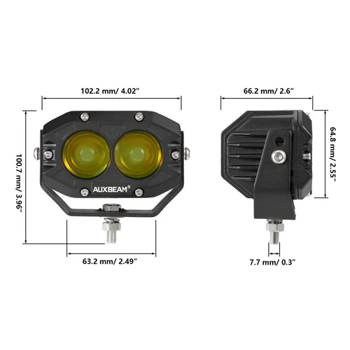 Imagen 2 del producto Auxbeam-Luz LED de trabajo cuadrada con arnés, 4 pulgadas, para camioneta, todoterreno