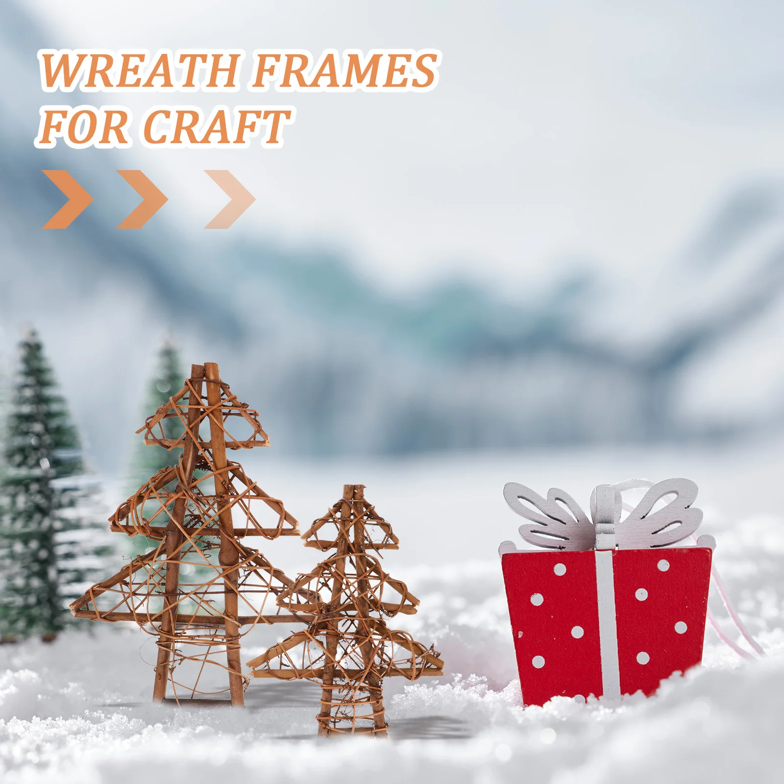 

2Pcs Christmas Tree Rattan Wreath Frame Natural Material DIY Wreath Garland Craft Supplies for Wall Door Decorations