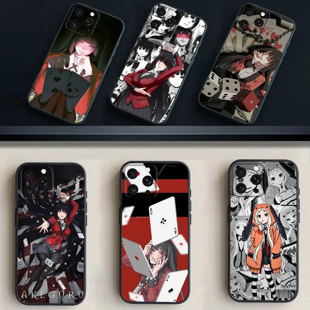 

Kakegurui-es Phone Case For iPhone 17,16,15,14,13,12,11 Plus,Pro Max,XS,X,XR,SE,Mini,8,7,Soft Silicone Black Cover