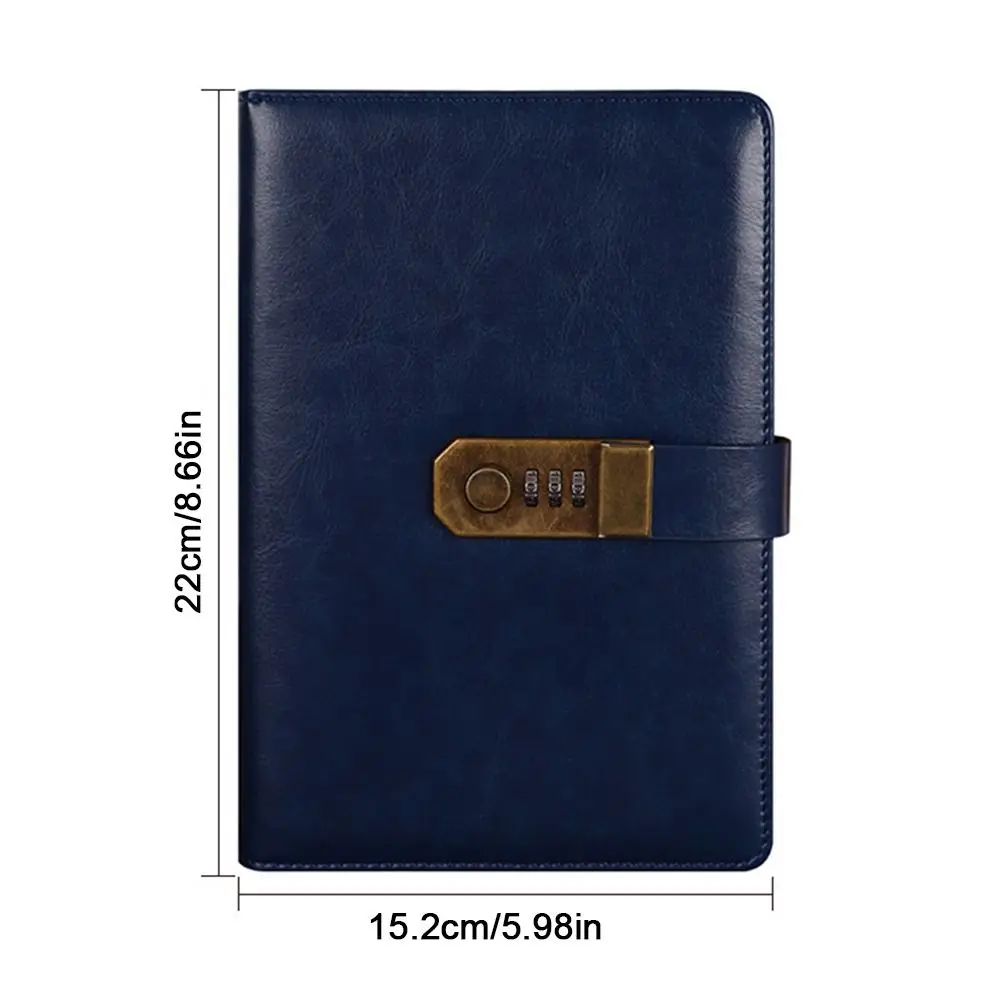 Creative 200 Pages A5 Notebook with Coded Lock Thickened Diary Book Waterproof Portable Student Notepad Office School Supplies