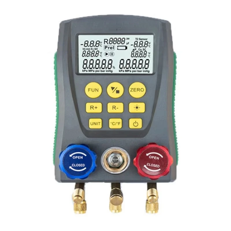 517 Digital Manifold Meter Refrigeration Compression Gauge Digital Pressure Tonometer Vacuum Pressure Temperature Test