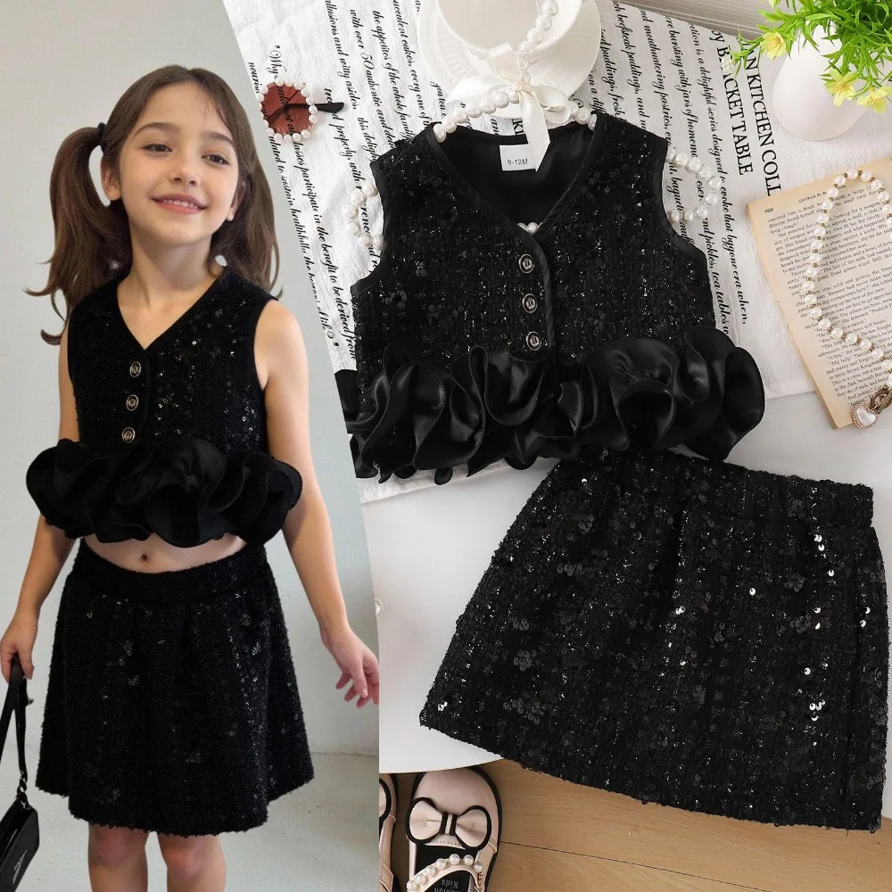 

Новый весенне-осенний комплект для девочек 2026 года: рубашка с воротником Питер Пэн и рюшами в корейском стиле, белая, и джинсы-клеш, для возраста 12 месяцев - 5 лет