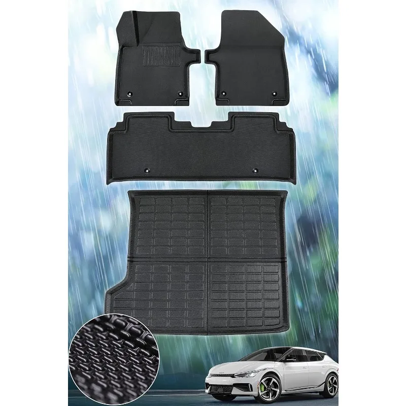 

US for KIA EV6 Floor Mats 2024 2023 2022 All Weather Rubber for KIA EV6 Floor Mats Cargo Liner 2024 2023 2022 for EV6 mas for