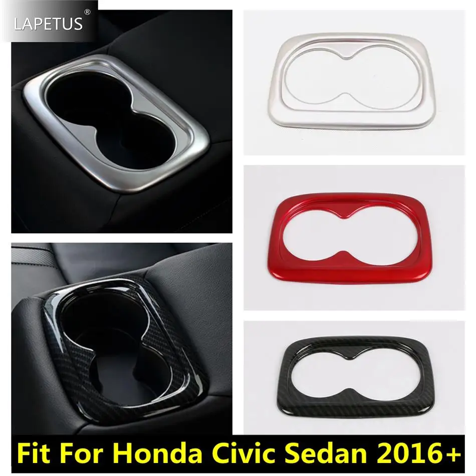 

Auto Center Rear Cup Holder Water Bottle Drink Panel Decor Cover Trim For Honda Civic Sedan 2016 - 2020 Red / Matte Accessories