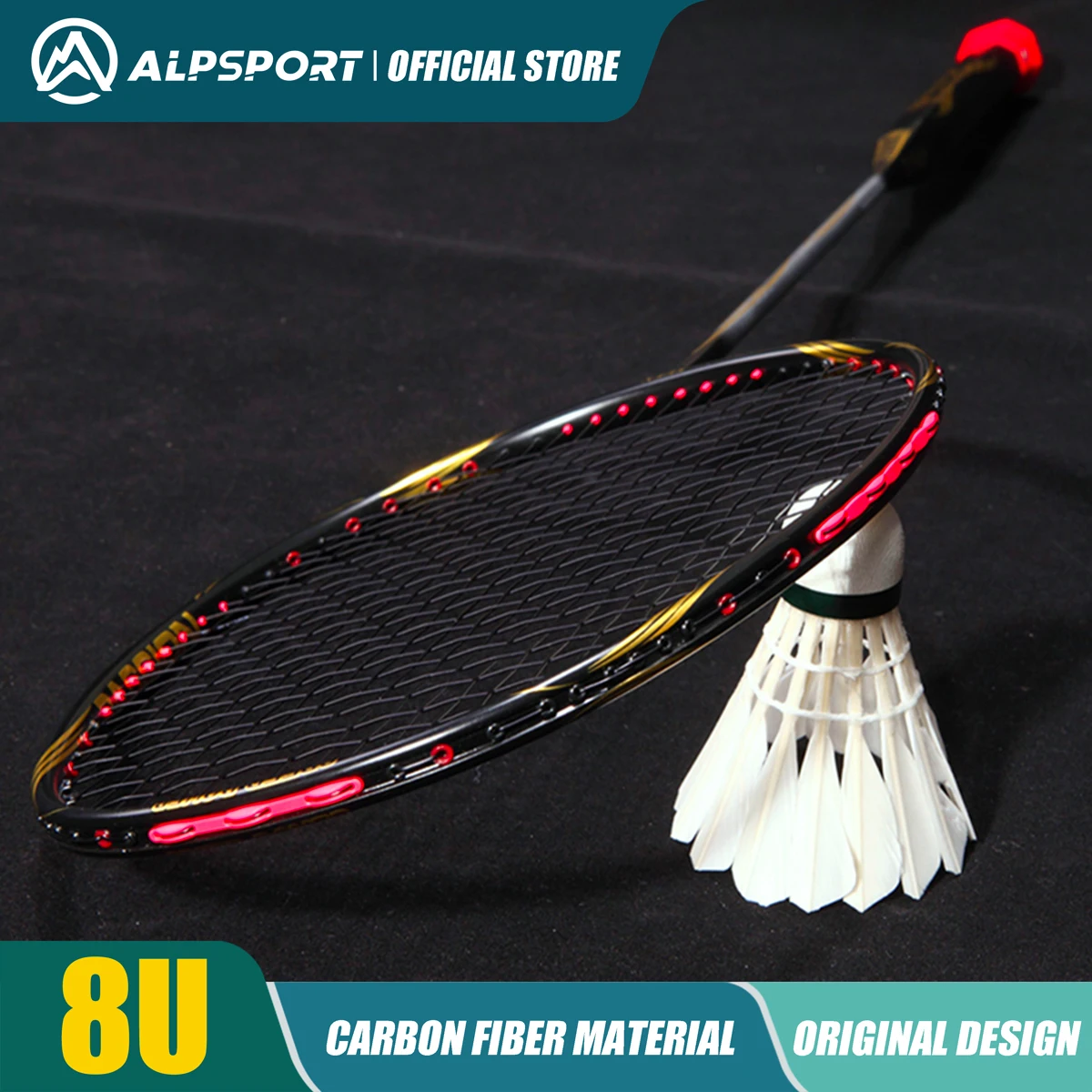 

Alpsport 8U FZ Plus Badminton Racket Full carbon fiber professional badminton racket Light as AIR Club Rackets