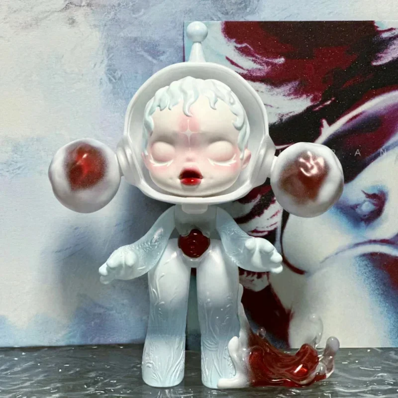 Skullpanda schmelzender Schnee, Figur, weißes Haar, Schönheitsfigur, Puppe, wunderschönes SP-Babyspielzeug, heilende Kunst, Sammlung, Dekoration, limitiert