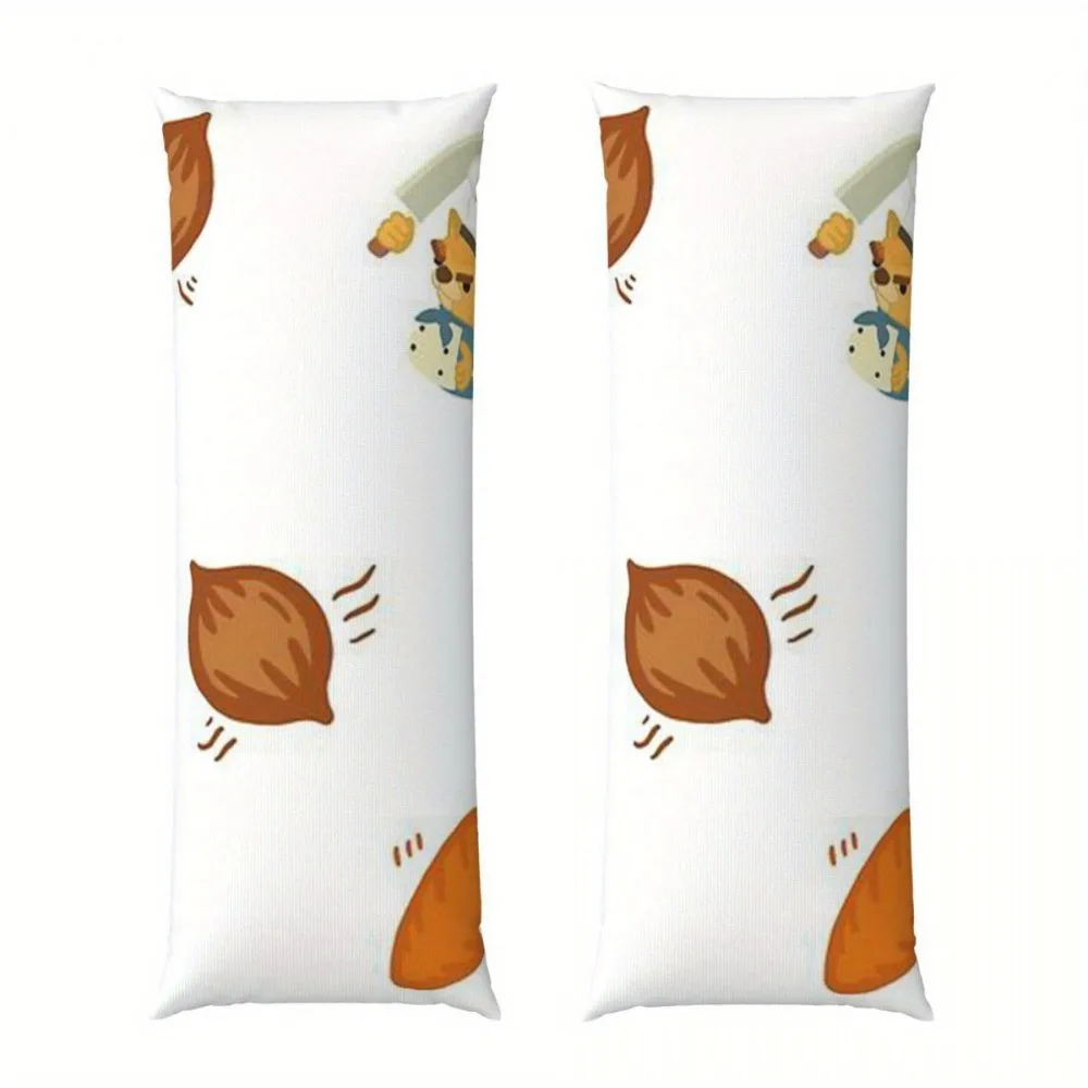 A Super Soft Long Pillowcase - 20*54 Inches / 50×137 Cm - Features a Double-Sided Printed Design, Made of 100% Polyester Fabric,