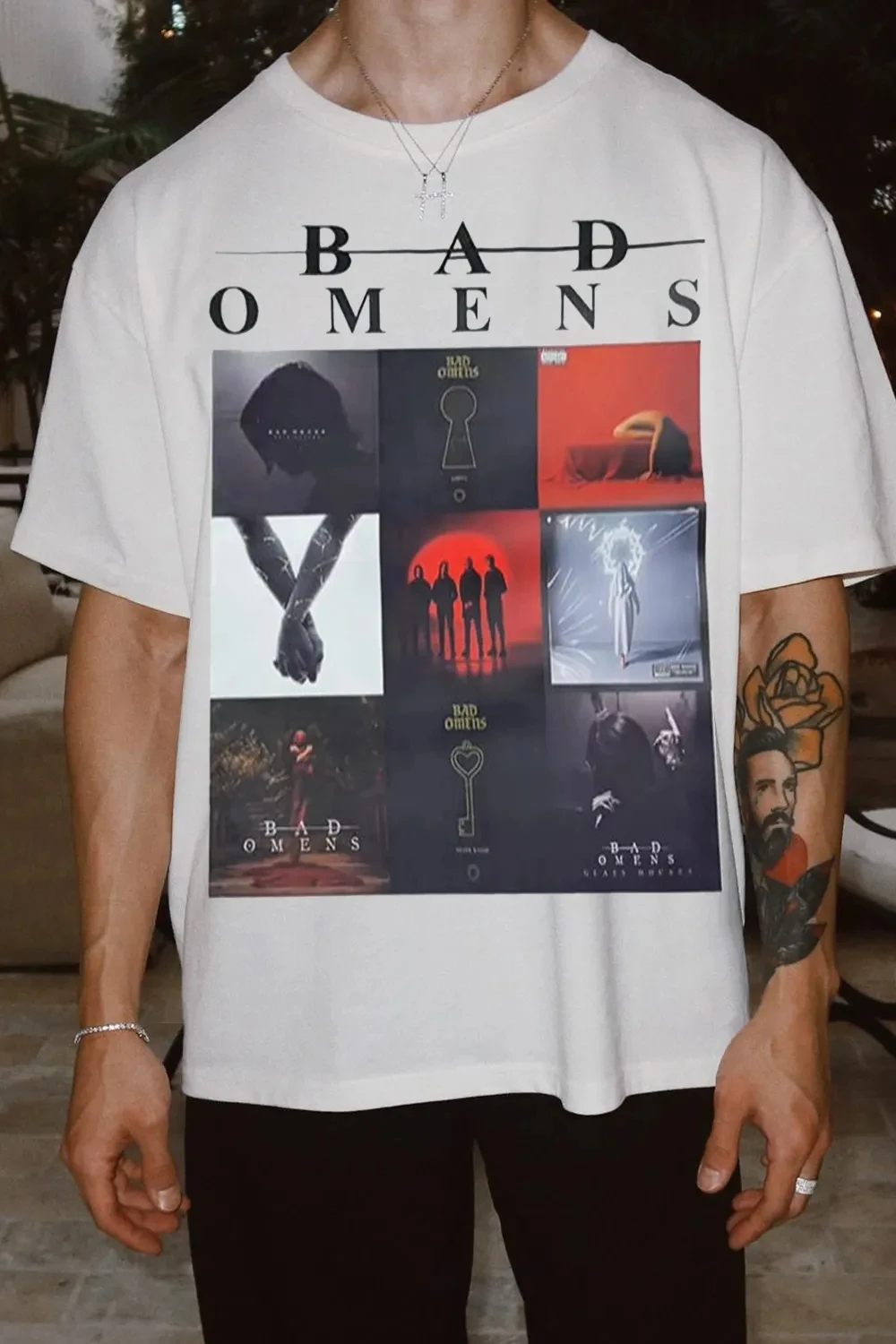 Hot Limited Bad Omens Band Mens Womens Cotton Tees Summer Casual Short Sleeve Round Neck Clothing Loose Tops Trend Unisex Tee view 2