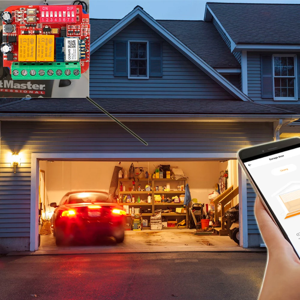 ユニバーサル Tuya スマートガレージドア受信機 300-868mhz Wifi スイッチゲートリモコン受信機 315 433 868 MHz RF リレー