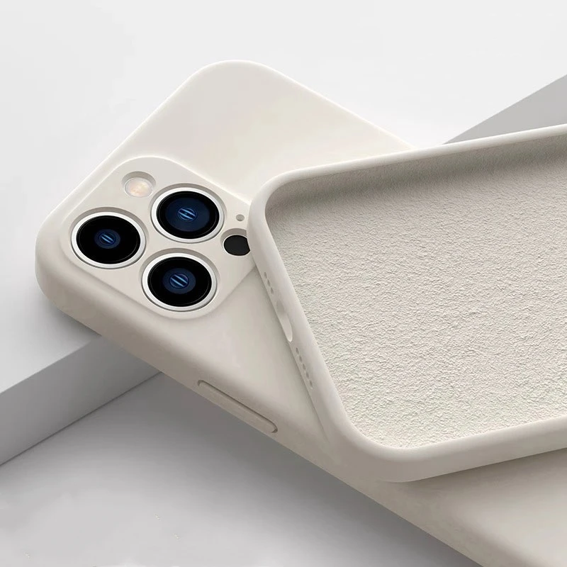 الفاخرة الأصلي السائل سيليكون جراب هاتف آيفون 11 12 13 14 15 16 17 برو ماكس الهواء زائد XS X XR لينة الوفير حالات غطاء #1