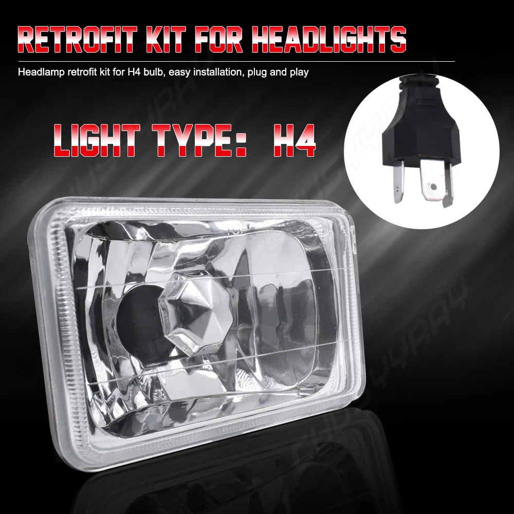 

PCVBMLAUT Car Modification Headlights Car Daytime Running Lights Square LED Universal SUV Pickup Truck Truck Headlamp