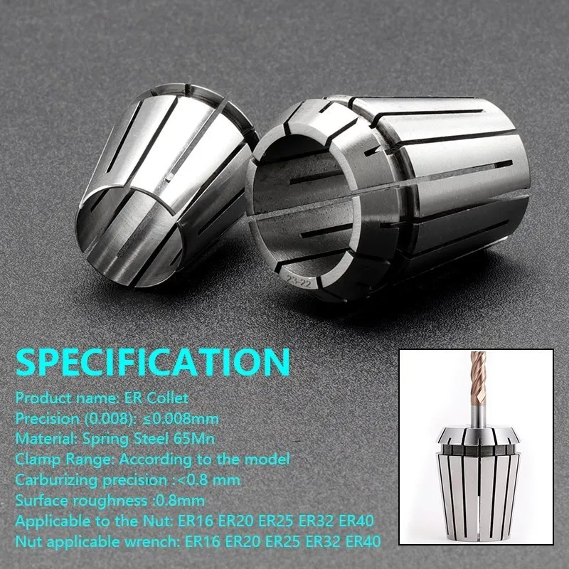 XCAN Collet Chuck ER16 ER20 ER25 ER32 ER40 0.008 Accuracy Spring Collet Fit Engraving Machine Spindle CNC Lathe Tool Holder