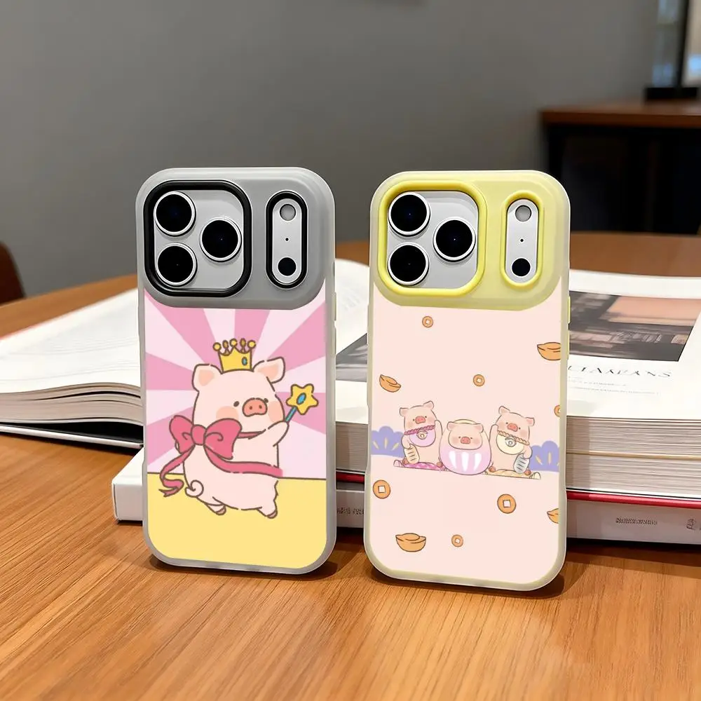 Funda para Teléfono LuLu The Piggy, Transparente, para iPhone 17/16/15/14/13/12, TPU Suave, Antigolpes, Antiamarilleo, Ultraligera