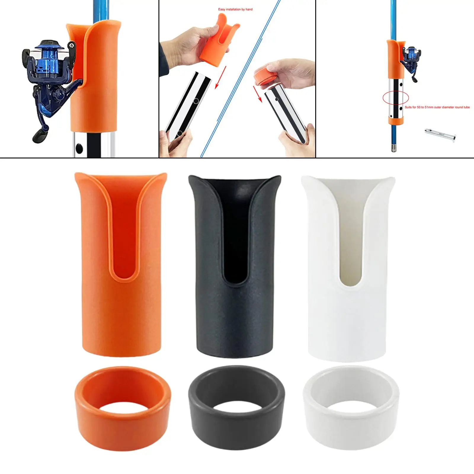

Fishing Rod Holder Insert Protectors Cover Durable Boat Fishing Accessories Slotted Rod Holder Fit for Fishing Rod Pole Holder