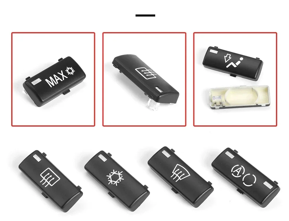 14 PCS Auto AC Heizung Klimasteuerung Klimaanlage Kappe Schalter Taste Abdeckungen Für BMW 5er E39 X5 E53 1996-2002 64116915812 – Detail 6
