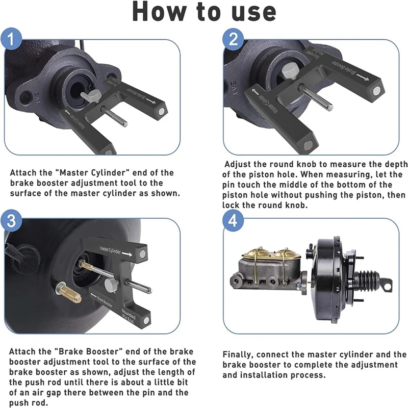 Brake Adjustment Tool, Brake Booster Adjustment Tool, Brake Booster Push Rod Adjustment Tool Easy To Use