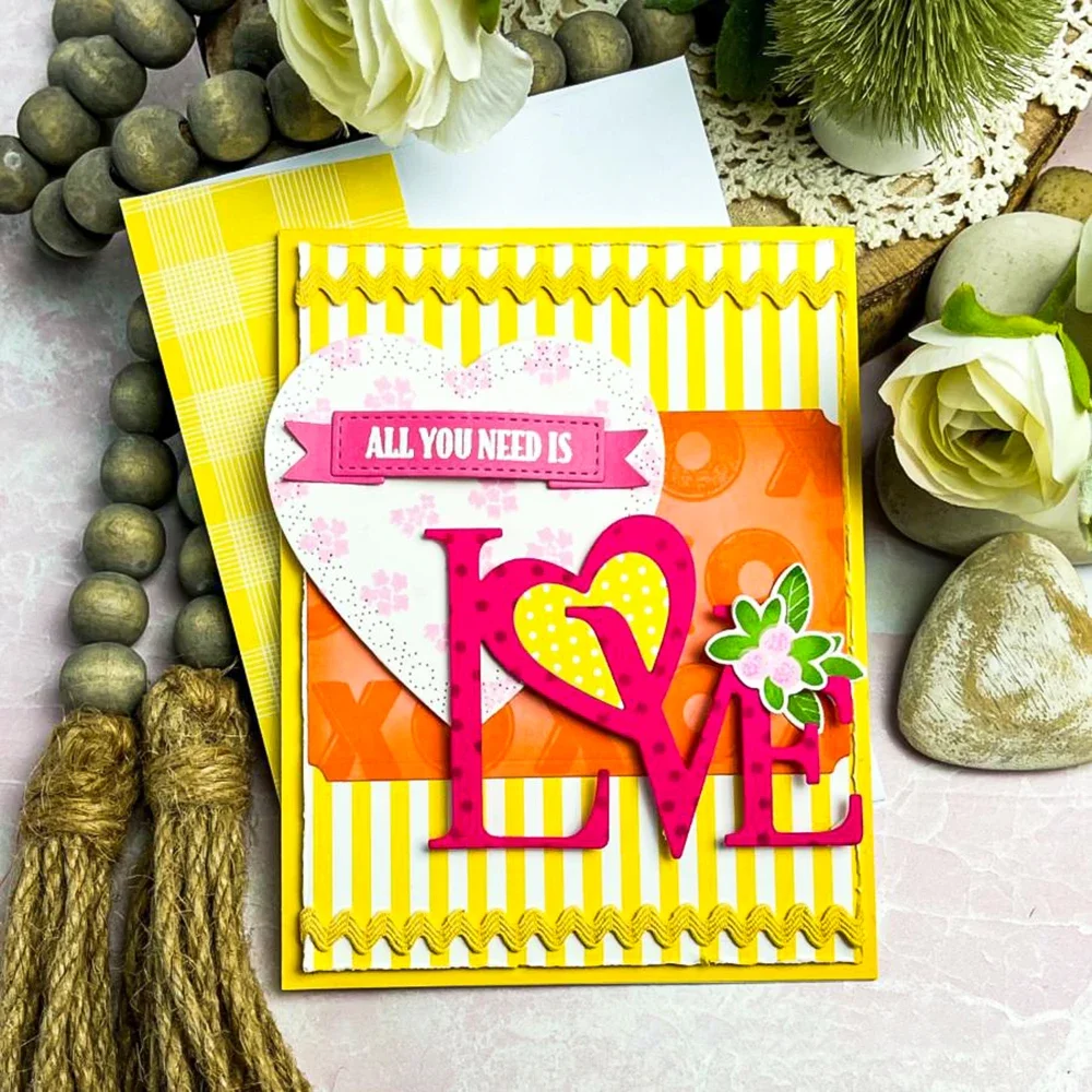 Lovely Bracket Dies Daisies Mini Blooms Metal Cutting Dies Set Doily Slimline Diecut Love Mum English Words Dies for DIY Craft