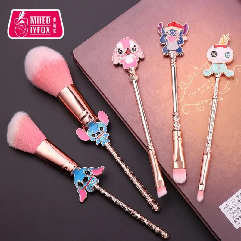 

5pcs Stitch Anime Cosmetics Brushes Eyebrow Lip Smudge Loose Powder Cartoon Angel Scrump Makeup Brush Set Beauty Tool Gift