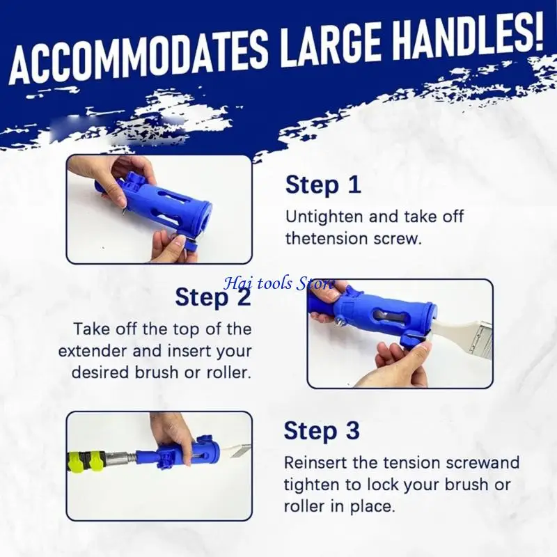 

X37E Detachable Paint Brush Extension Wand Extender For High Ceiling Wall Projects