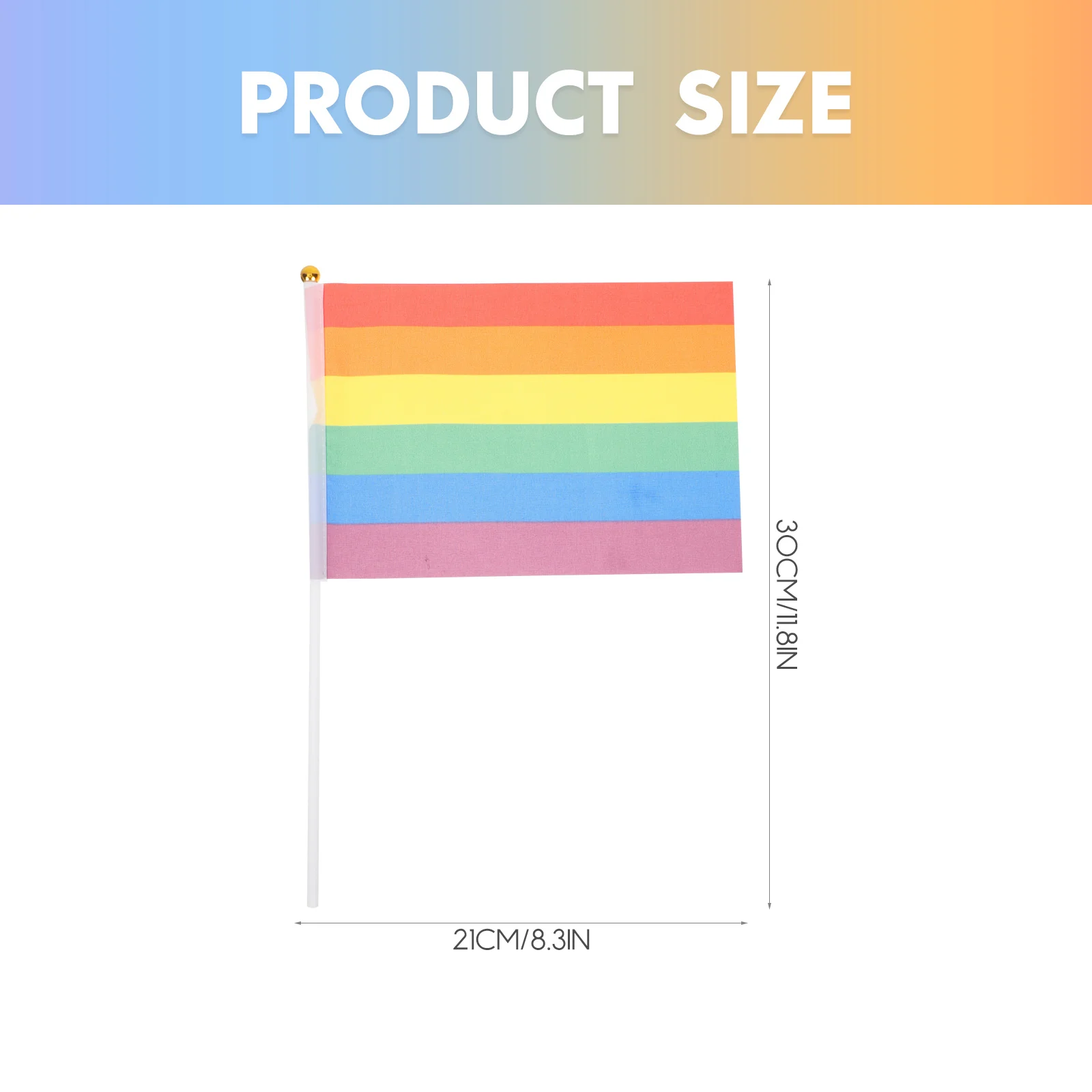 

30Pcs Small Mini Flag Rainbow Decoration for Pride Support Parade Outdoor Festival Reusable Polyester Hand-Held Bunting