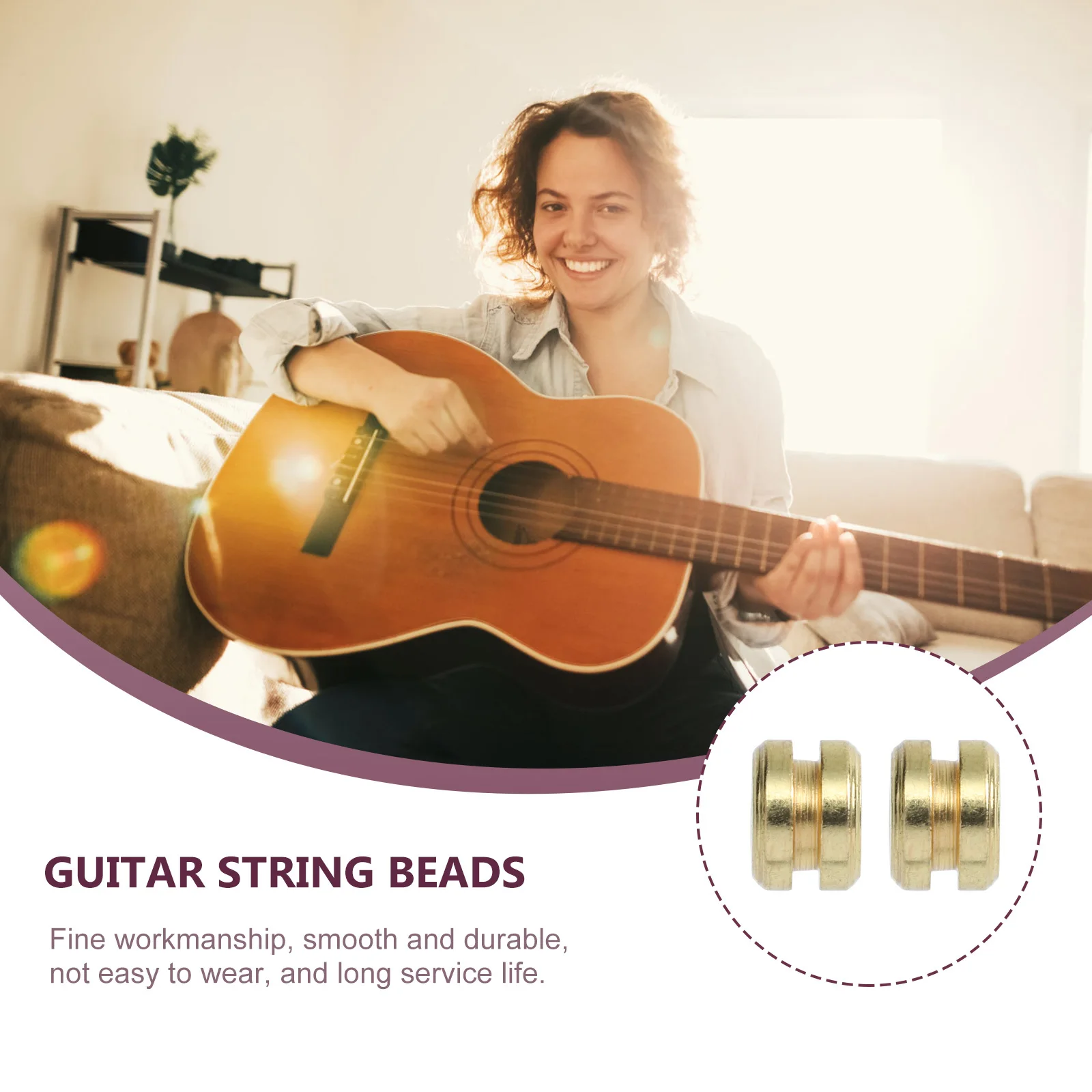 

10pcs Durable Folk Guitar String Beads Replacement Creative Guitar Parts Accessories Refitting Supplies For Wooden Instruments